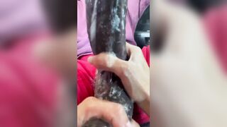 Now that's sucking a black guy's hard dick until you drool all over it.