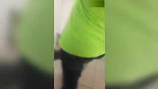 Two drunk lesbians are interrupted during oral sex in a women's bathroom.