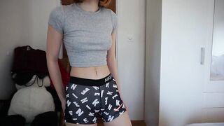 Redhead Teen Tries on Lingerie for Webcam Show