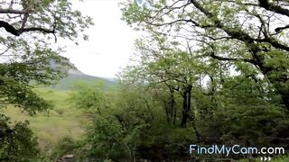 Exhibitionist Blonde Walks Naked in the Mountains