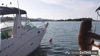 Exhibitionist Butt Plug and Orange Anal Beads on a Speed Boat